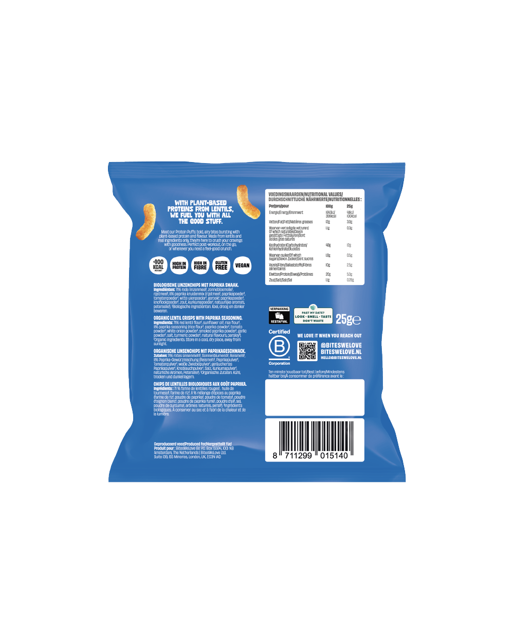 Protein Puffs Paprika 8*25g