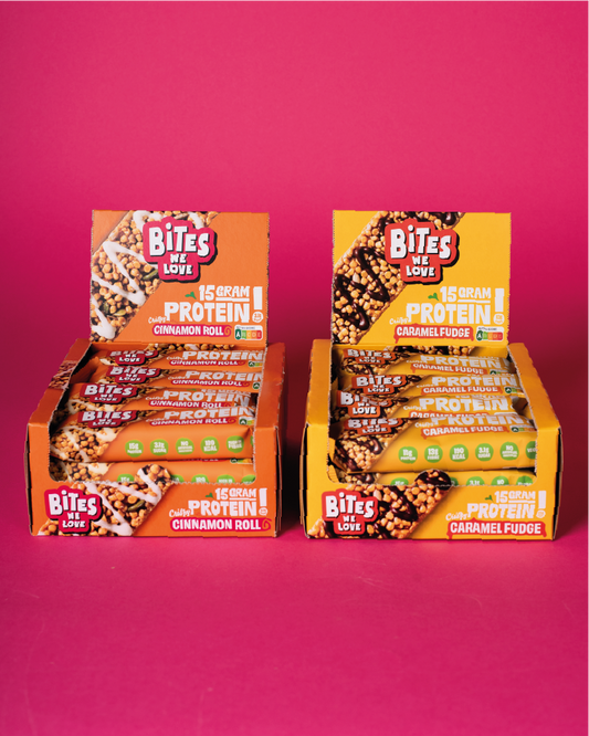 Protein Bar Duo Bundle: Cinnamon Roll + Caramel Fudge